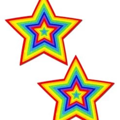 Pastease Star: Velvet Rainbow Pumping Nipple Pasties