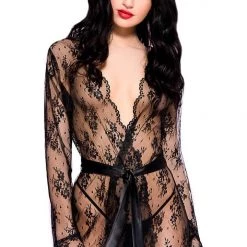 Music Legs Sheer Lace Robe Christmas