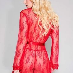 Music Legs Sheer Lace Robe Christmas