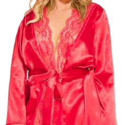 Music Legs Lingerie Long Sleeve Satin Robe