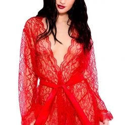 Music Legs Christmas Sheer Lace Robe