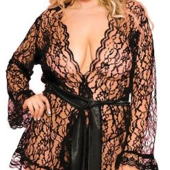Music Legs Christmas Sheer Lace Robe