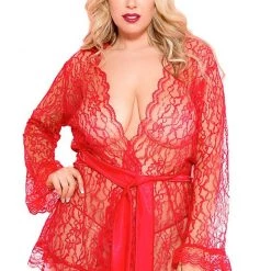 Music Legs Christmas Sheer Lace Robe