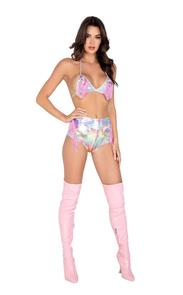 Roma Women Fringe High Waisted Shorts 1 Roma Women Fringe High Waisted Shorts