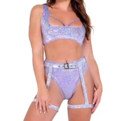 Roma Women High-Waisted Shorts & Garter Belt