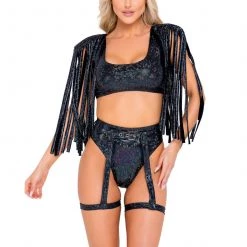 Roma Women High-Waisted Shorts & Garter Belt