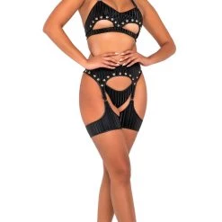Roma Studded Garter Belt Harness Women