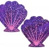Pastease Festival Mermaid: Glitter Purple And Pink Seashell Nipple Pasties