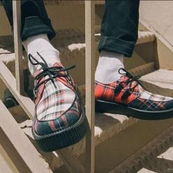 Women TUK V9594 Mixed Plaid Viva Low Creeper