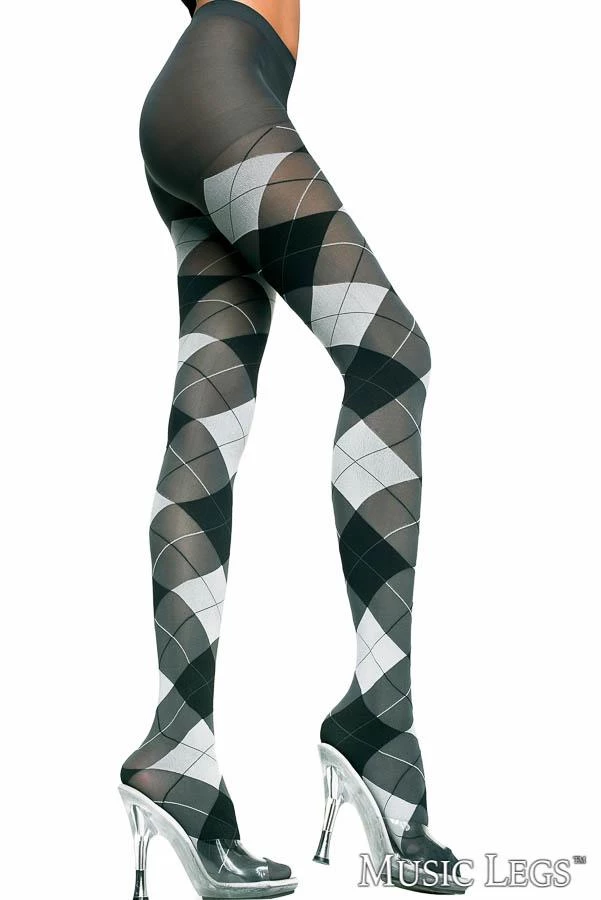 Music Legs Hosiery Big Argyle Pantyhose 1 Music Legs Hosiery Big Argyle Pantyhose