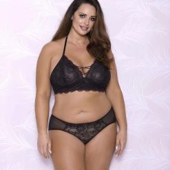 ICollection Scalloped Lace & Mesh Hipster Christmas