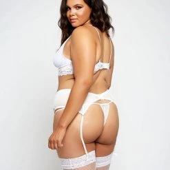 ICollection Lace & Mesh Garter Belt With Gold Sliders Christmas