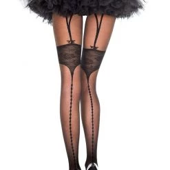 Music Legs Hosiery Garter Look Pantyhose