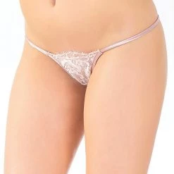 Coquette Eyelash Lace & Satin G-String