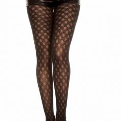 Music Legs Diamond Fence Sheer Pantyhose