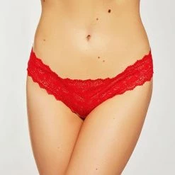 ICollection Christmas Lace & Open Crotch Pearl String Cheeky