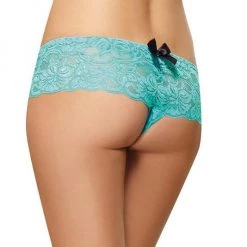 Dreamgirl Christmas Lace Low-Rise Crotchless Boyshort