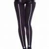 Music Legs Arrow Print Backseam Pantyhose Hosiery