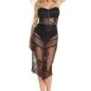 Coquette Lingerie Fence Net, Fine Lace & Microfiber Dress Set