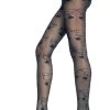 Music Legs Floral Print Pantyhose