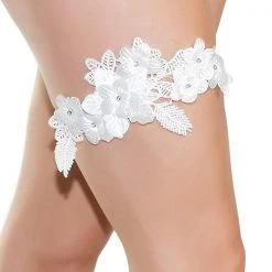 Coquette Floral Applique Leg Garter Bridal
