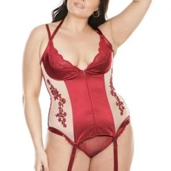 Coquette Christmas Sheer Stretch Nylon & Satin Bustier