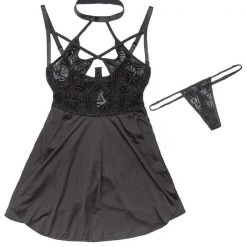 Coquette Lingerie Halter Neck Babydoll Set