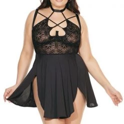 Coquette Lingerie Halter Neck Babydoll Set
