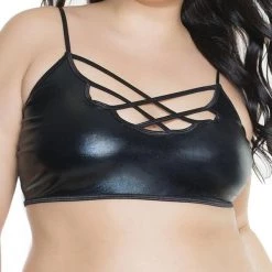 Coquette Wet Look Strappy Bralette Festival