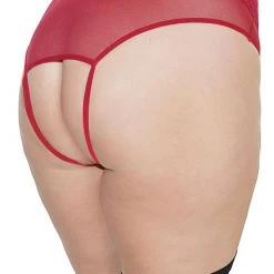 Coquette Crotchless Garter Panty Christmas