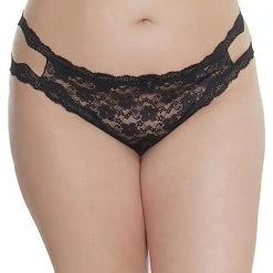 Coquette Stretch Lace Crotchless Thong Panties