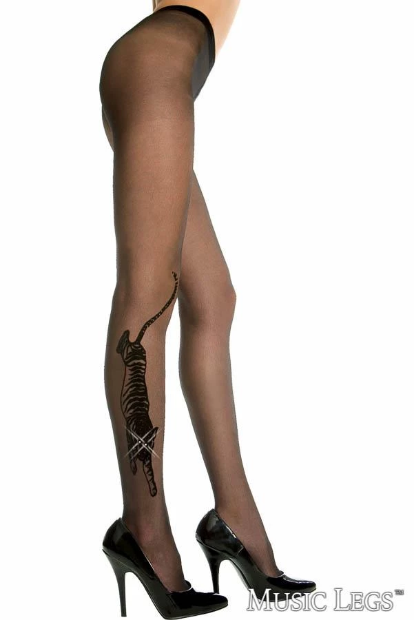 Music Legs Tiger Pantyhose 1 Music Legs Tiger Pantyhose
