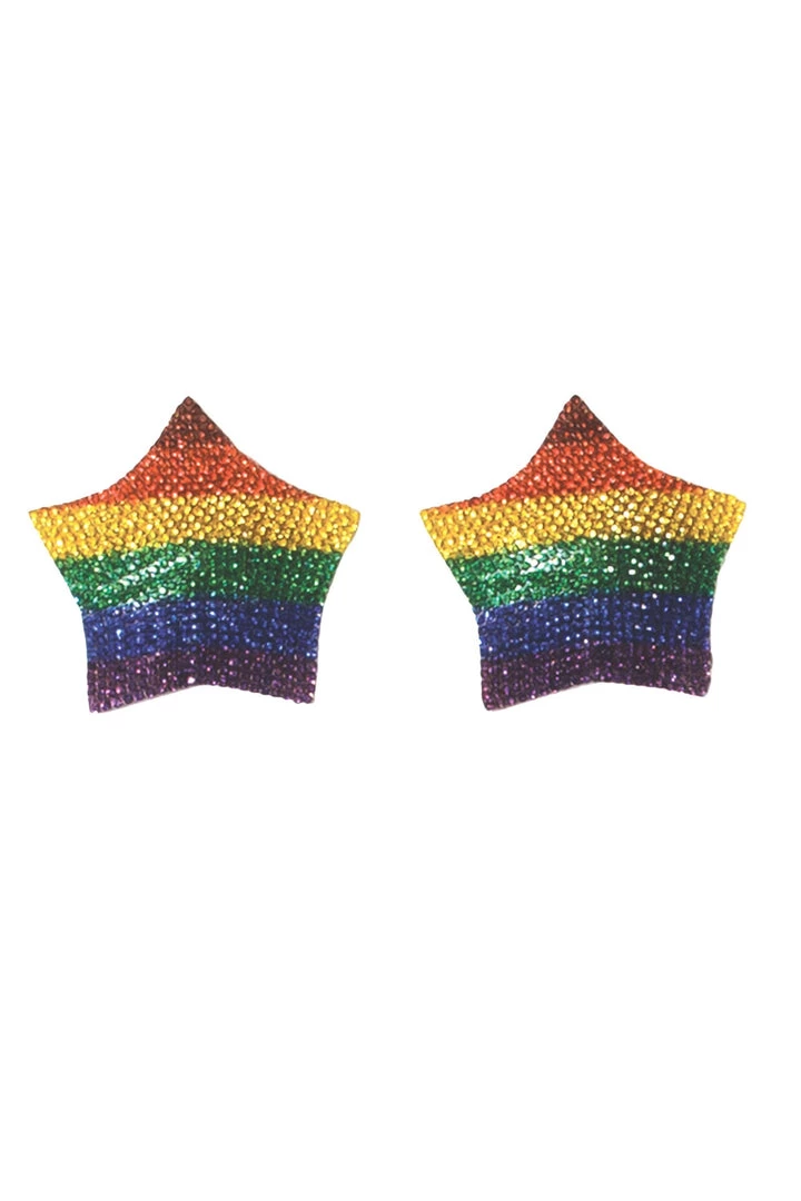 Coquette Pride Rhinestone Rainbow Pasties 1 Coquette Pride Rhinestone Rainbow Pasties