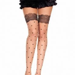 Music Legs Hosiery Heart Pantyhose