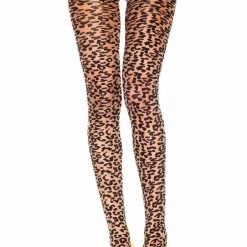 Music Legs Hosiery Sheer Leopard Pantyhose