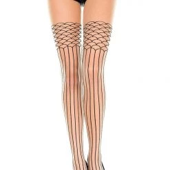 Music Legs Striped Scale Print Pantyhose