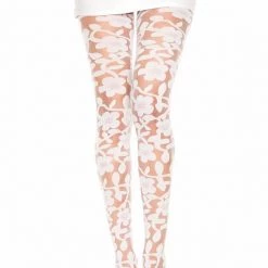 Music Legs Hosiery Floral Design Pantyhose
