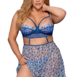 Mapale Lingerie Women Floral Cutout Bust Babydoll