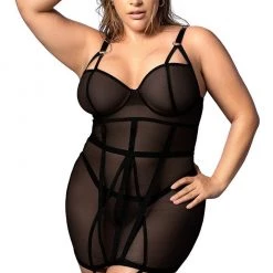 Mapale Lingerie Strappy Garter Chemise