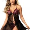 Mapale Lingerie Women 2PC Floral Teddy-Babydoll