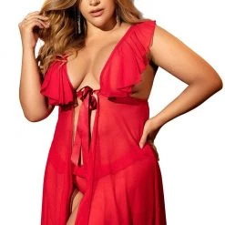 Mapale Lingerie Women Tie-Front Flyaway Babydoll