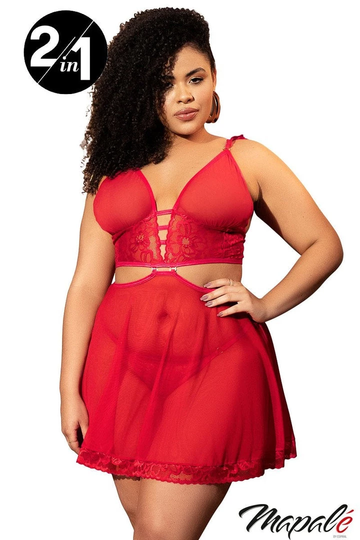 Mapale Lingerie 3PC Babydoll Set 1 Mapale Lingerie 3PC Babydoll Set