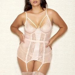 ICollection Glitter Lame & Foil Lace Chemise