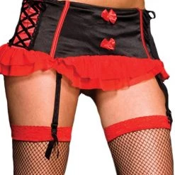 Music Legs Ruffle Trim Garter Skirt