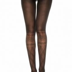Music Legs Hosiery Faux Argyle Pantyhose