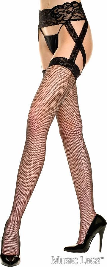 Music Legs Criss Cross Lace Fishnet Suspender Christmas 2 Music Legs Criss Cross Lace Fishnet Suspender Christmas