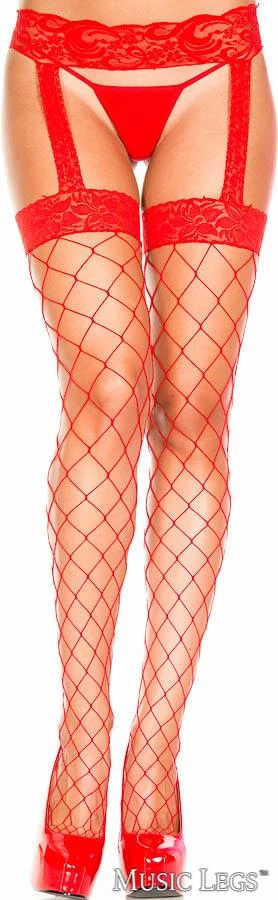 Music Legs Christmas Lace Top Fishnet Suspender 3 Music Legs Christmas Lace Top Fishnet Suspender