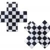 Pastease Plus X: Black & White Checker Cross Nipple Pasties