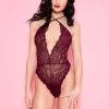 Music Legs Lace Open Front Cut Teddy