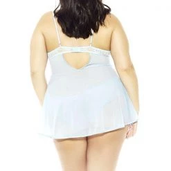 ICollection Floral Applique & Mesh Babydoll Lingerie